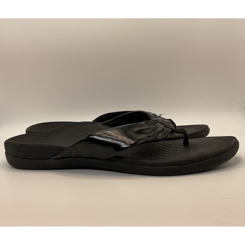 Vionic Melo Black Synthetic Thong Sandal Arch Support Womens 12 43 Flip Flops